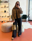 M03 Leopard | Leather Bucket Bag