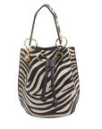 M03 Zebra | Leather bucket bag