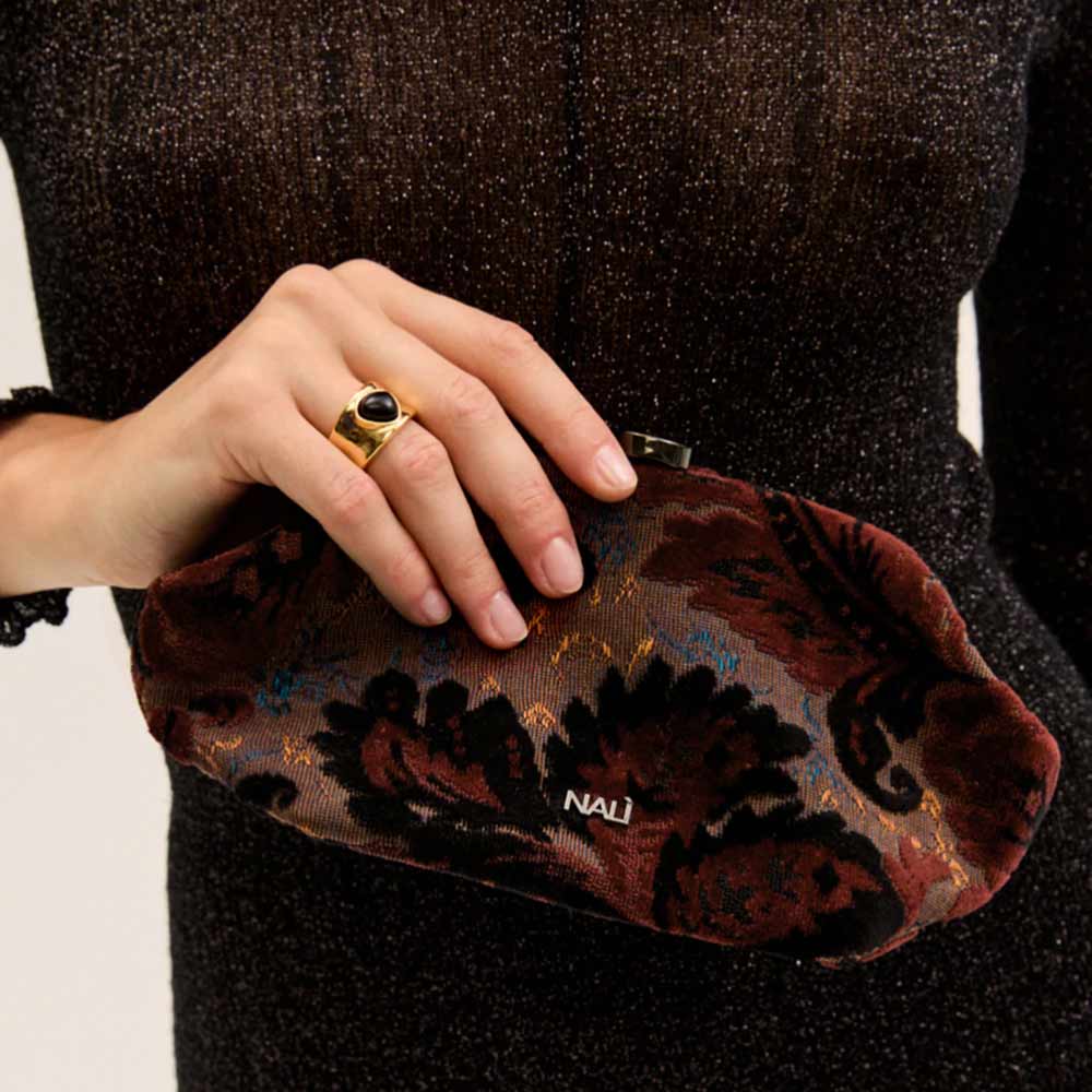 Anika Brown Multi | Velvet Clutch