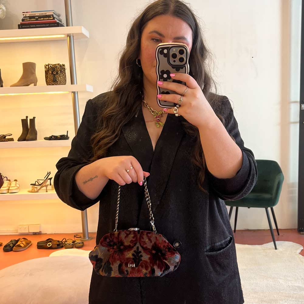 Anika Brown Multi | Velvet Clutch