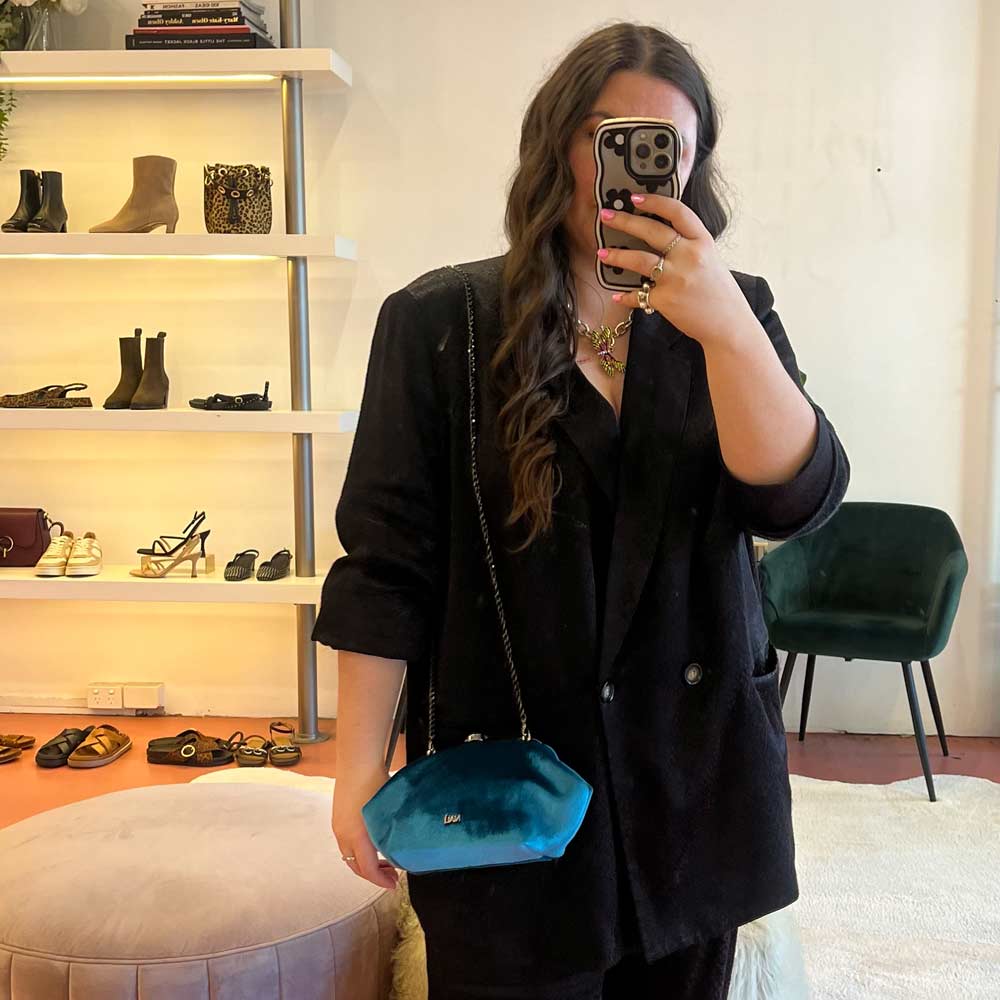 Anika Teal | Velvet Clutch