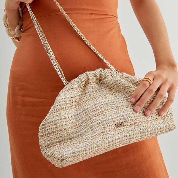 Estrella Cream/Bronze | Pouch Clutch