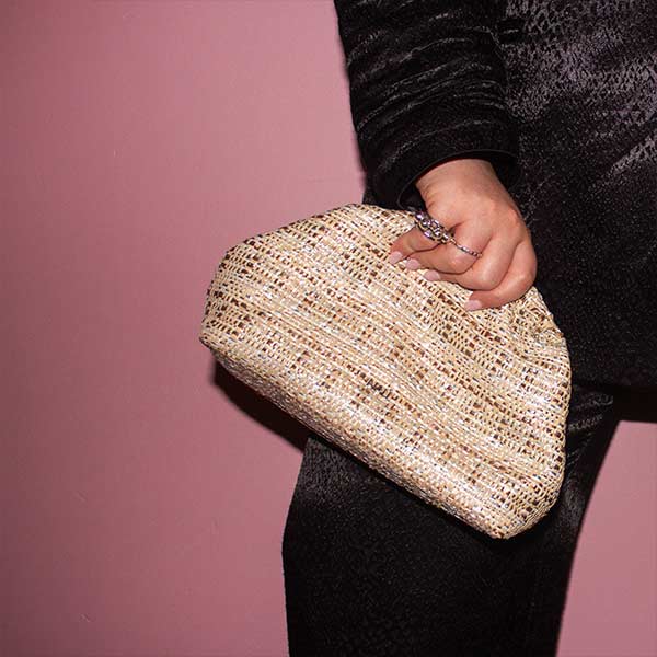 Estrella Cream/Bronze | Pouch Clutch