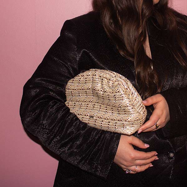 Estrella Cream/Bronze | Pouch Clutch