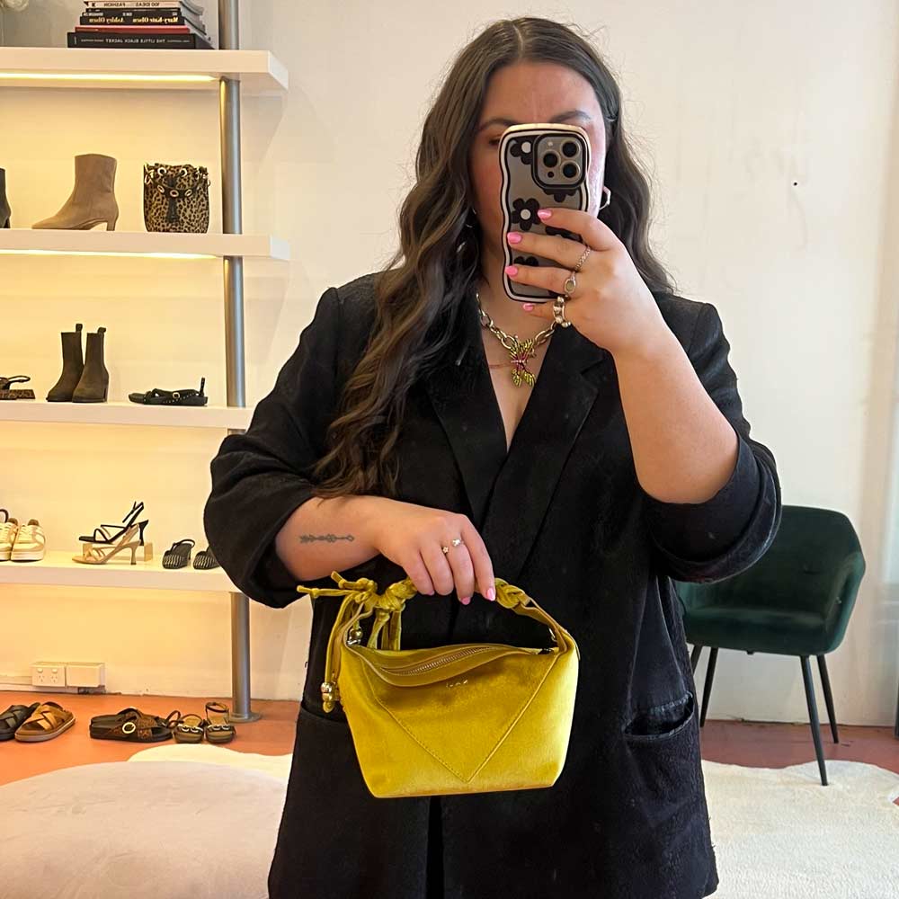 Karen Yellow Ochre | Velvet Mini Bag