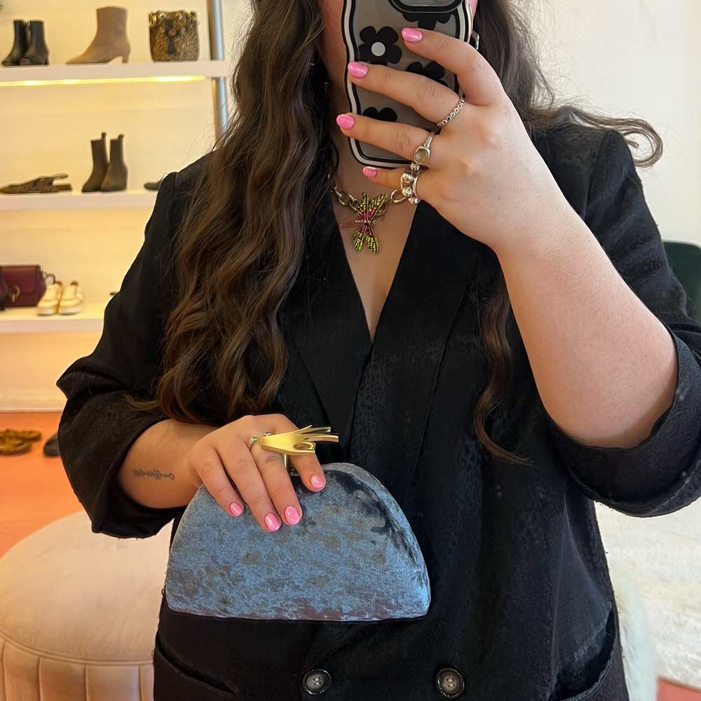 Tilly Blue | Velvet Clutch