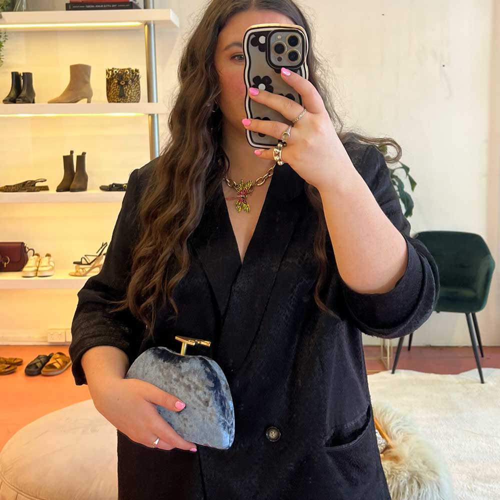 Tilly Blue | Velvet Clutch