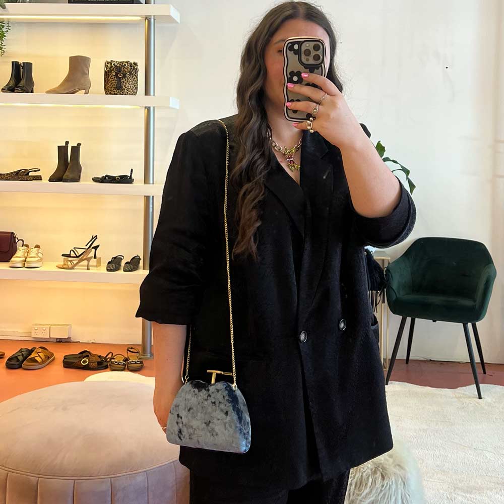 Tilly Blue | Velvet Clutch