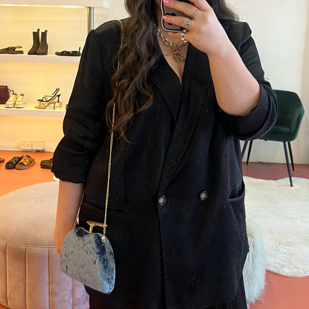 Tilly Blue | Velvet Clutch
