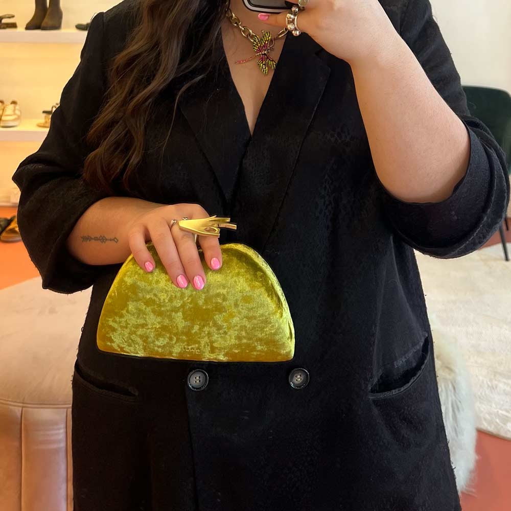Tilly Green | Velvet Clutch