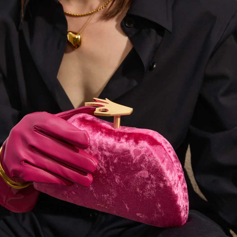 Tilly Pink | Velvet Clutch