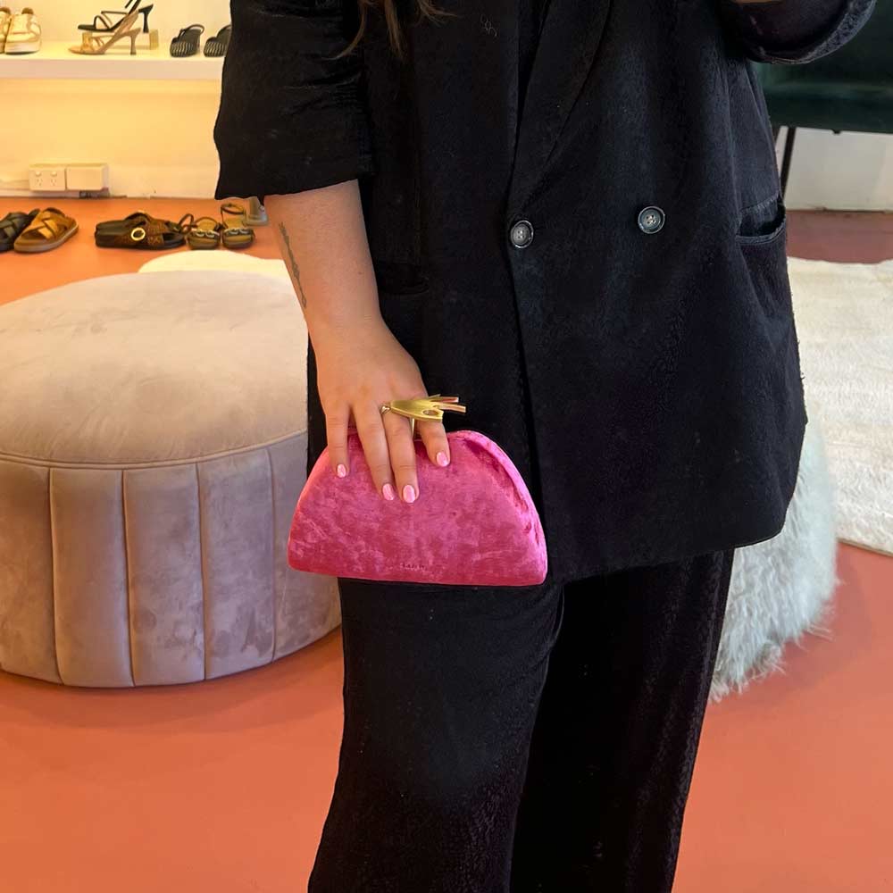 Tilly Pink | Velvet Clutch
