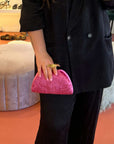Tilly Pink | Velvet Clutch