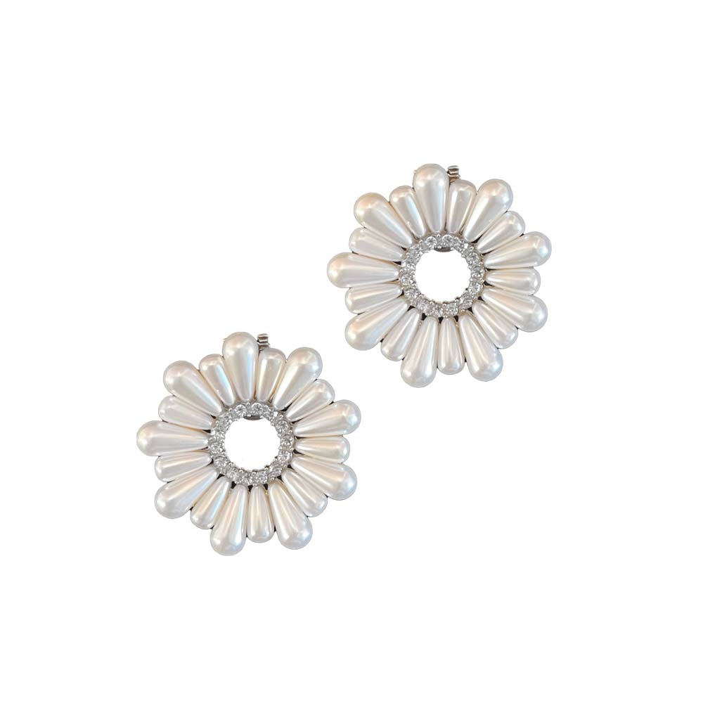 Pearl Flower Silver (set of 2) | Shoe Clips
