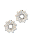 Pearl Flower Silver Shoe Clips