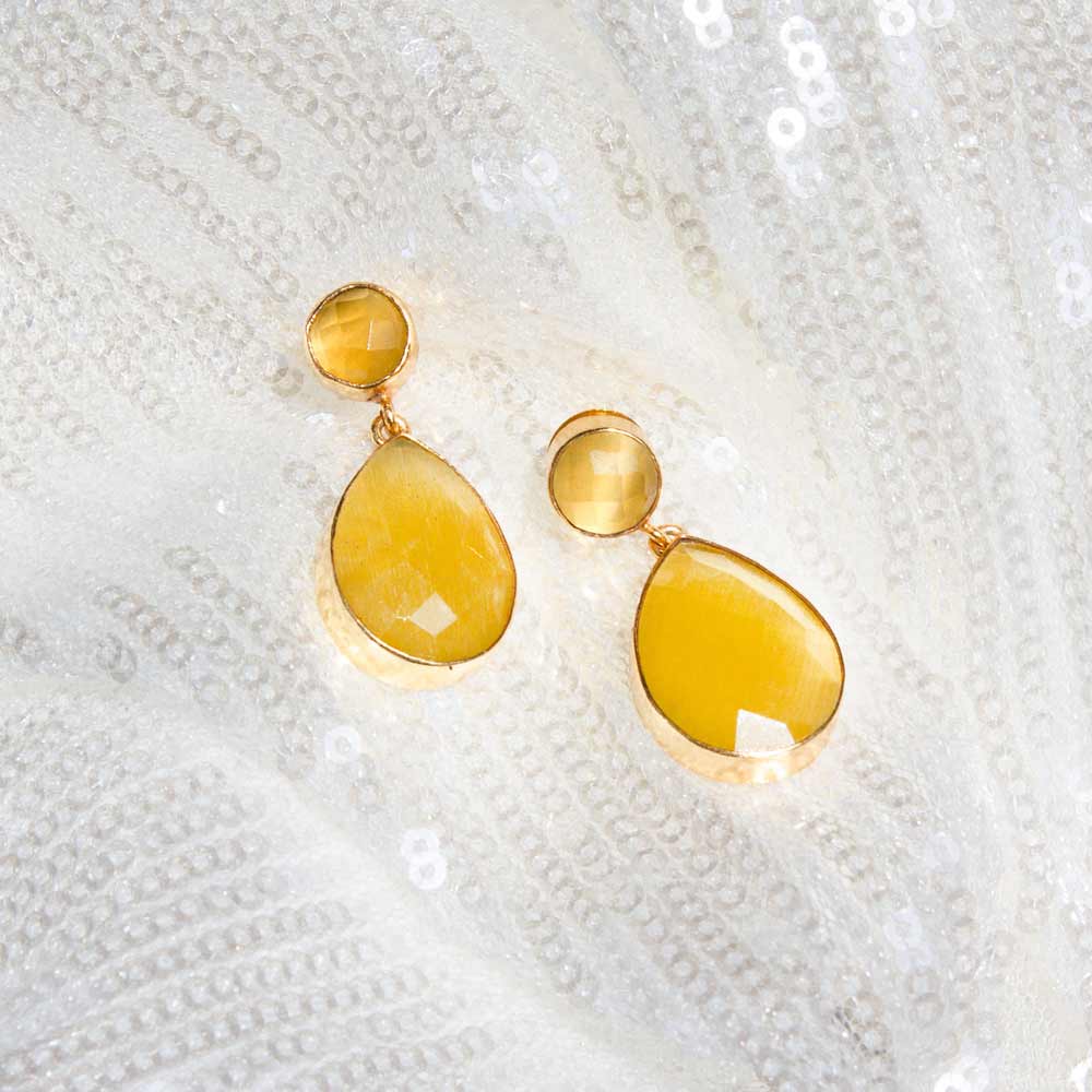 Amara Drop Earrings | Gold and Yellow