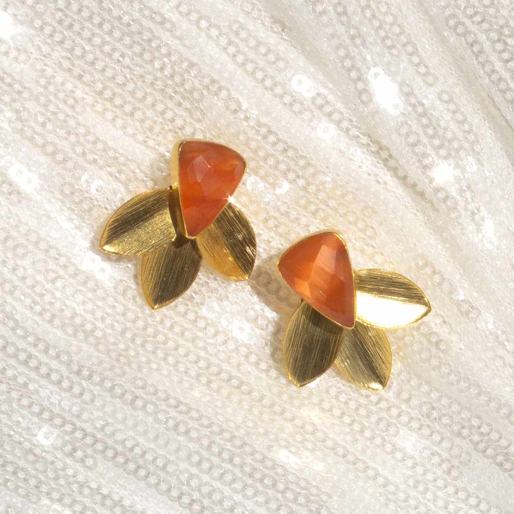 Azzure Elegance Earring | Gold & Orange