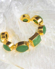 Gemstone Cuff | Gold/Green