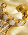 Gemstone Cuff | Gold and Moonstone