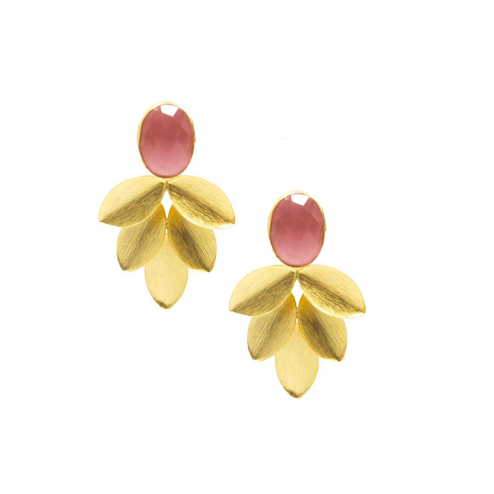 Gilded Petal | Gold and Pink Earring