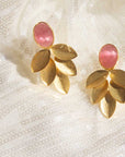 Gilded Petal | Gold and Pink Earring