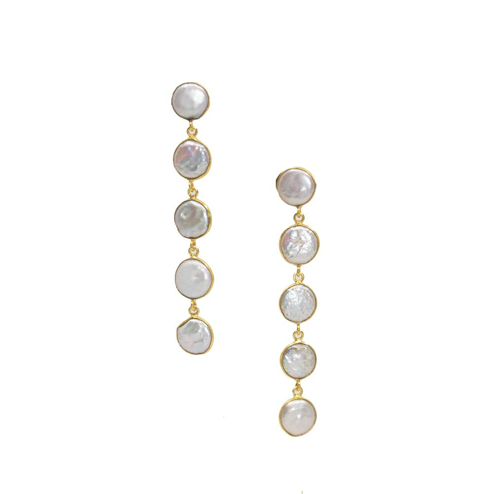 Lunar Cascade | Mother of Pearl Drop Earring