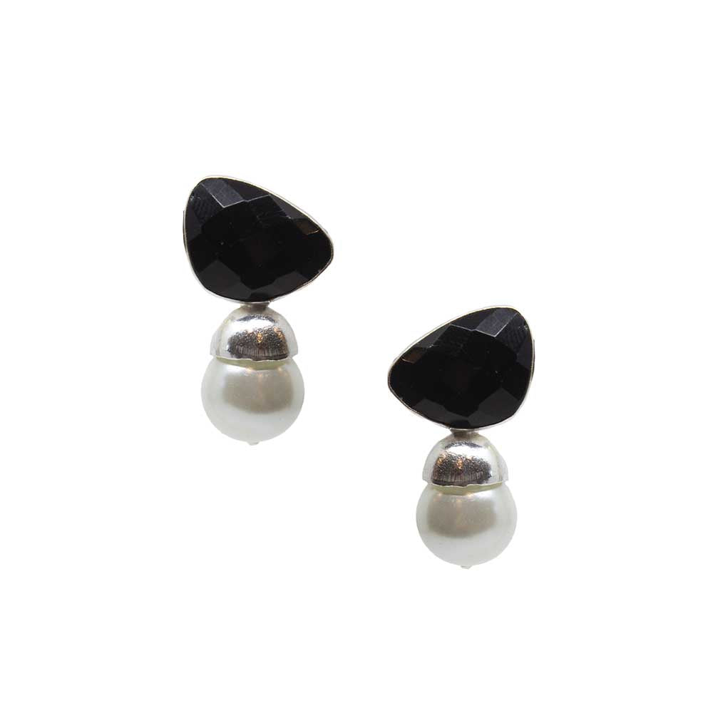 Lustre Luxe | Silver & Black Earring