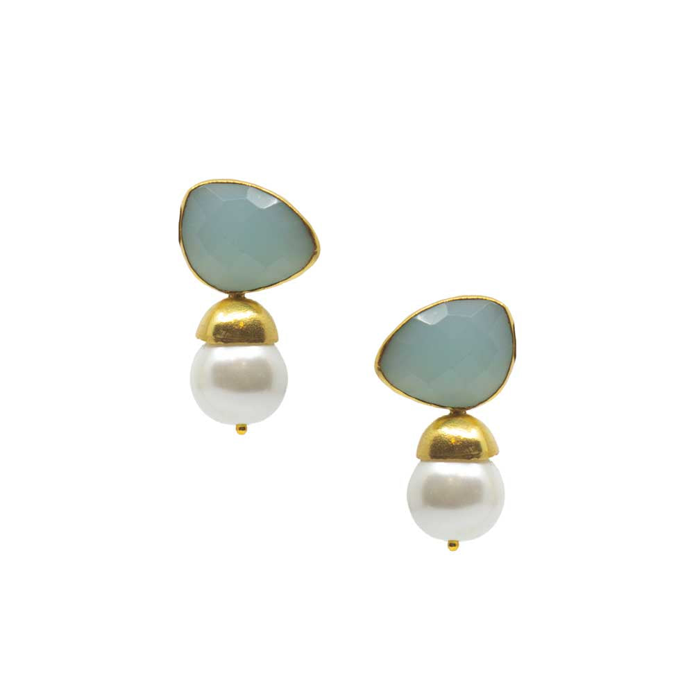 Lustre Luxe | Gold & Blue Earring