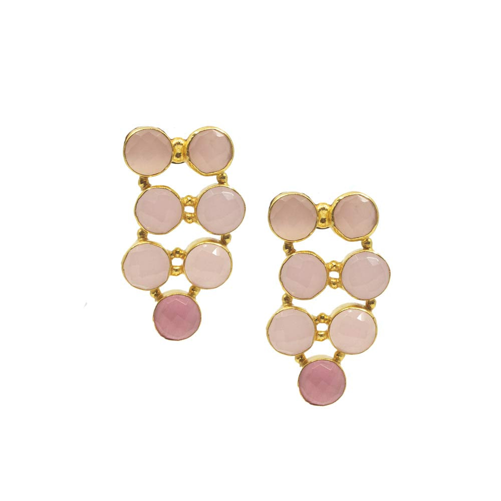 Cluster Stud | Gold & Pink Earring