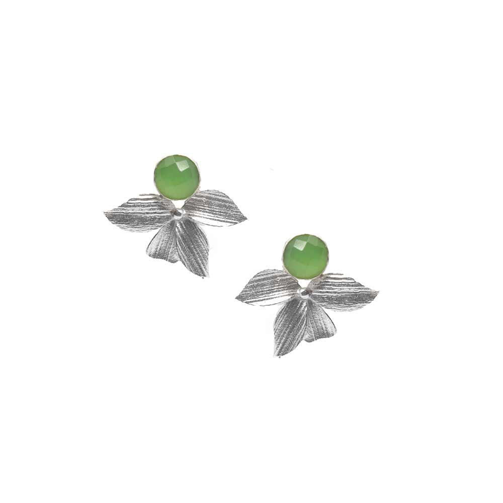 Clover Leaf | Silver & Green Earring