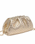 Tate Gold | Woven Pouch Clutch