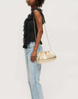 Tate Gold | Woven Pouch Clutch