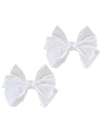 White Bow Shoe Clips