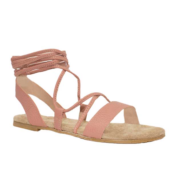 Winnie Blush | Flat Leather Sandal