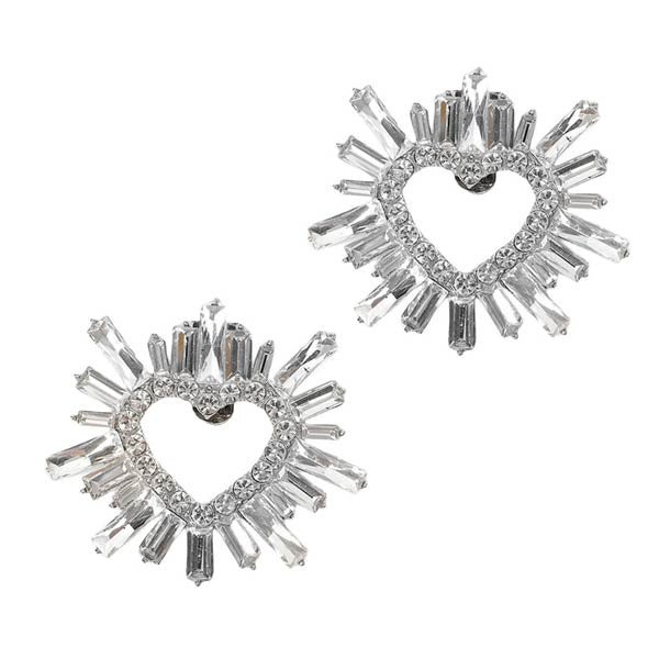 Crystal Heart Shoe Clips