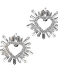 Crystal Heart Shoe Clips