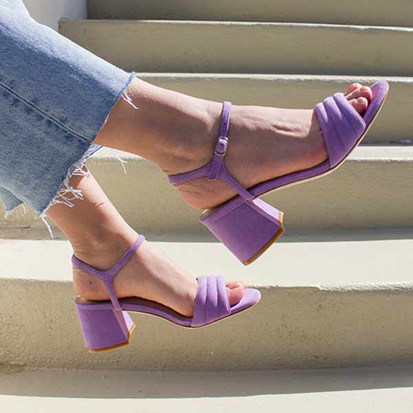 Peony Lilac Suede Sandal - Main Image