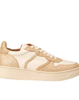 Maison Toufet- Armelle- Women's Cream & Gold Leather Sneaker at The Nowhere Nation