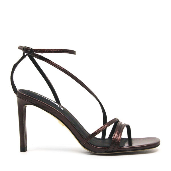 Lola Cruz Adesina Brown Strappy high heel side