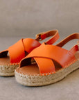 Crossed Pomelo Orange | Espadrille sandal