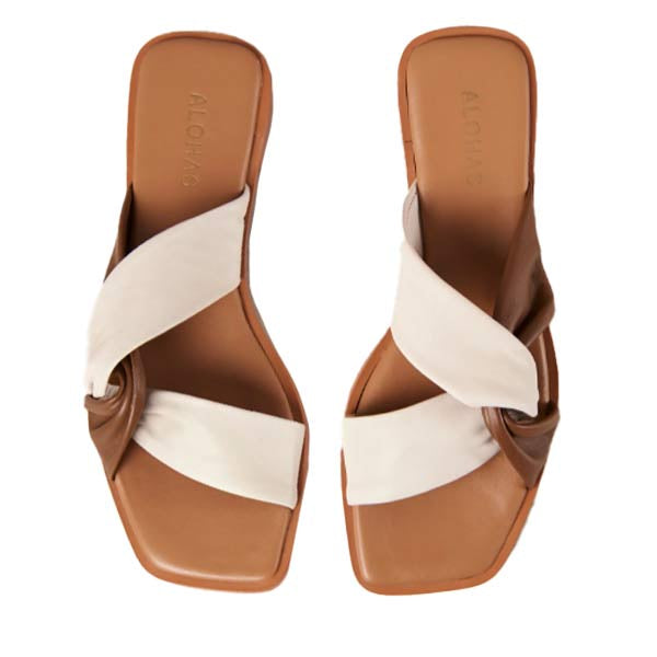 Nomad Cream Brown Leather slides