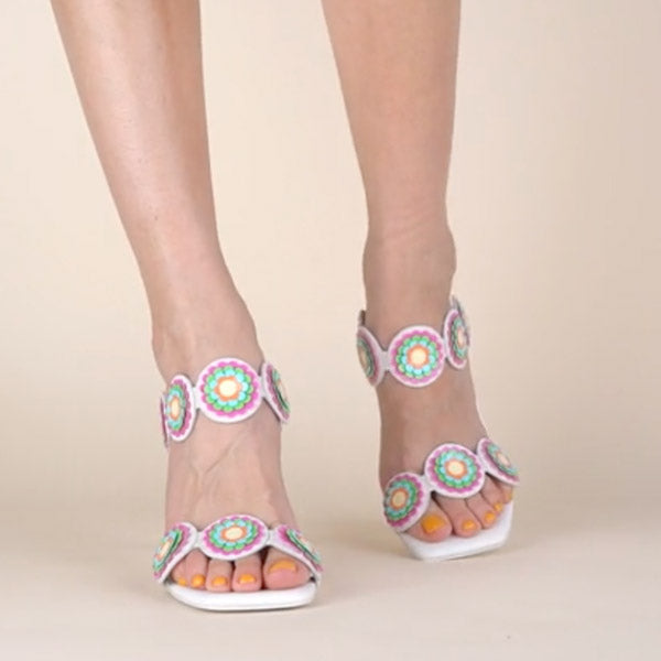 Kat Maconie Iza mule off white on model 5