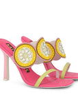 Lulu Pink | Embellished high heel mules