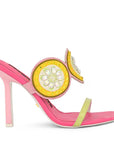 Lulu Pink | Embellished high heel mules