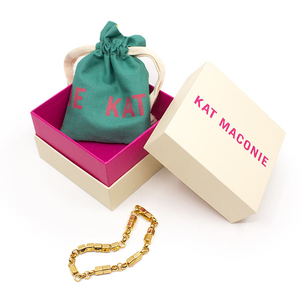    Kat-Maconie prism stud bracelet/anklet gold with box and dust bag