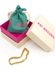 Kat-Maconie prism stud bracelet/anklet gold with box and dust bag