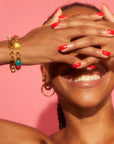 Kat-Maconie prism stud bracelet/anklet gold on model