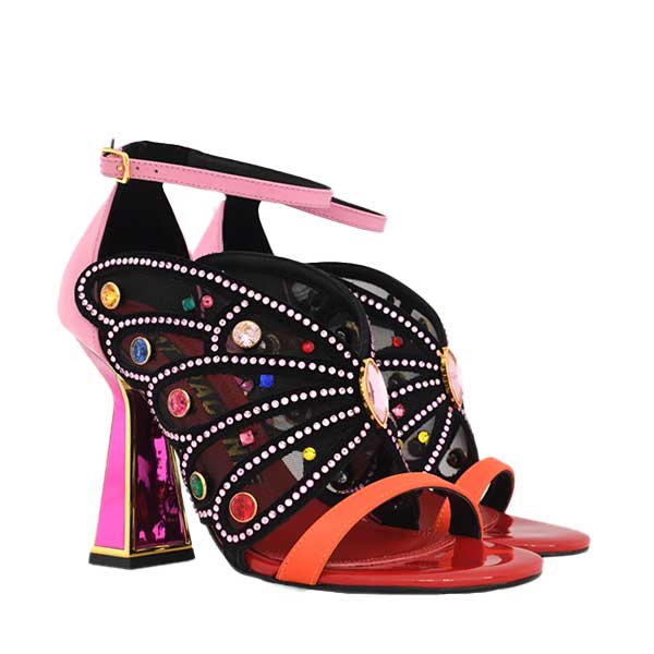 Kat Maconie Raya wild rose/multi embellished heels