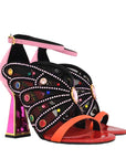 Kat Maconie Raya wild rose/multi embellished heels 