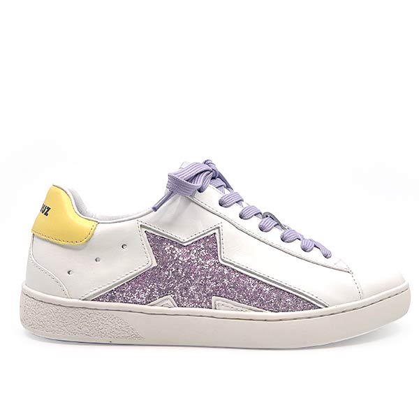 Norma White/Lilac | Leather sneaker